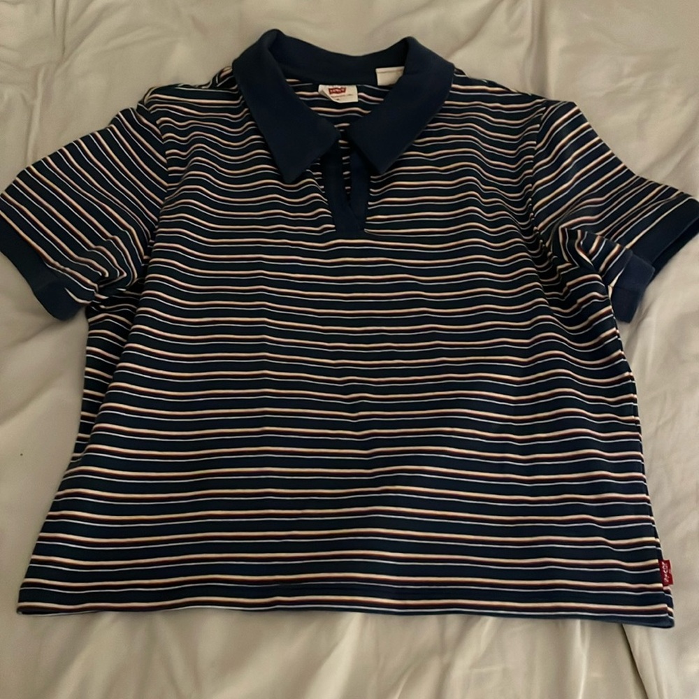 Striped collard shirt